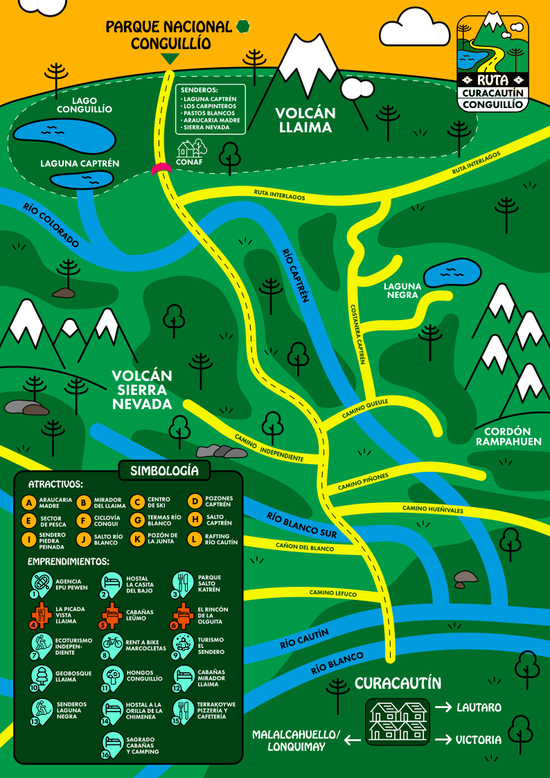 Mapa Ruta Curacautín Conguillío